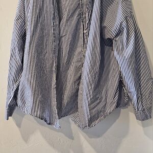 Black and White Button Down Shirt Classic Stripes